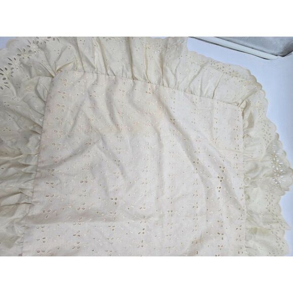 Vintage Colette Standard Sham Ecru Eyelet 26"x20" Cotton Pillow Case made in USA - Picture 6 of 6